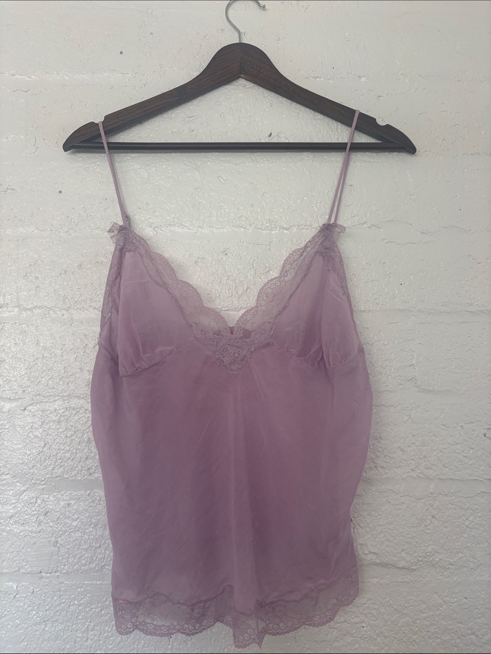 Free People Lavender Lace-Trim Slip Camisole